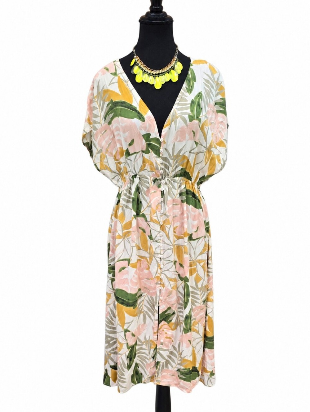 Label of Love Floral Midi Dress in Soft Pink, Sage & Mustard